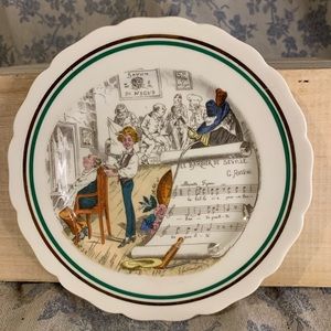 VTG Collectible Porcelain Le Barbier de Seville Opera Plate PV G. Rossini